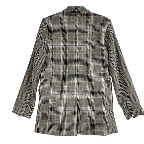 H&M Preppy Clueless Glenn Plaid Blazer Jacket Women XS Gray Officecore Tailored - Picture 2 of 13